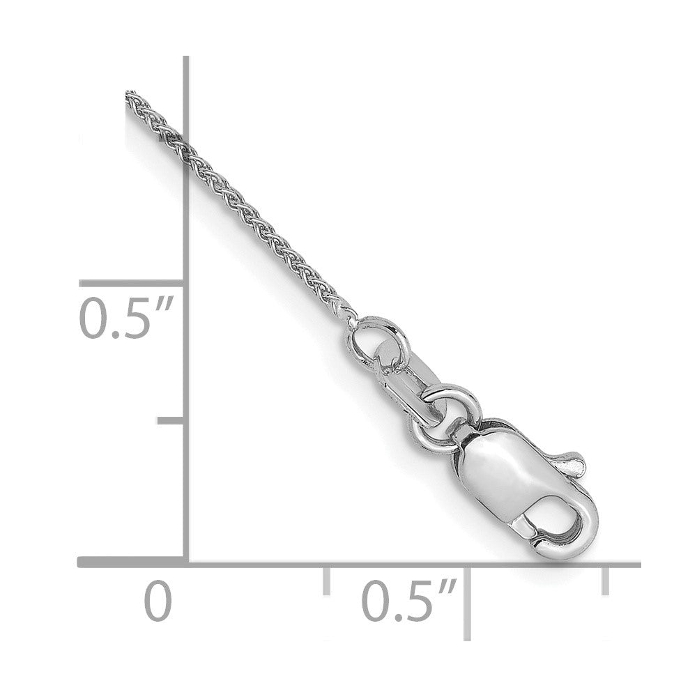 14K White Gold .8mm Spiga Chain Anklet