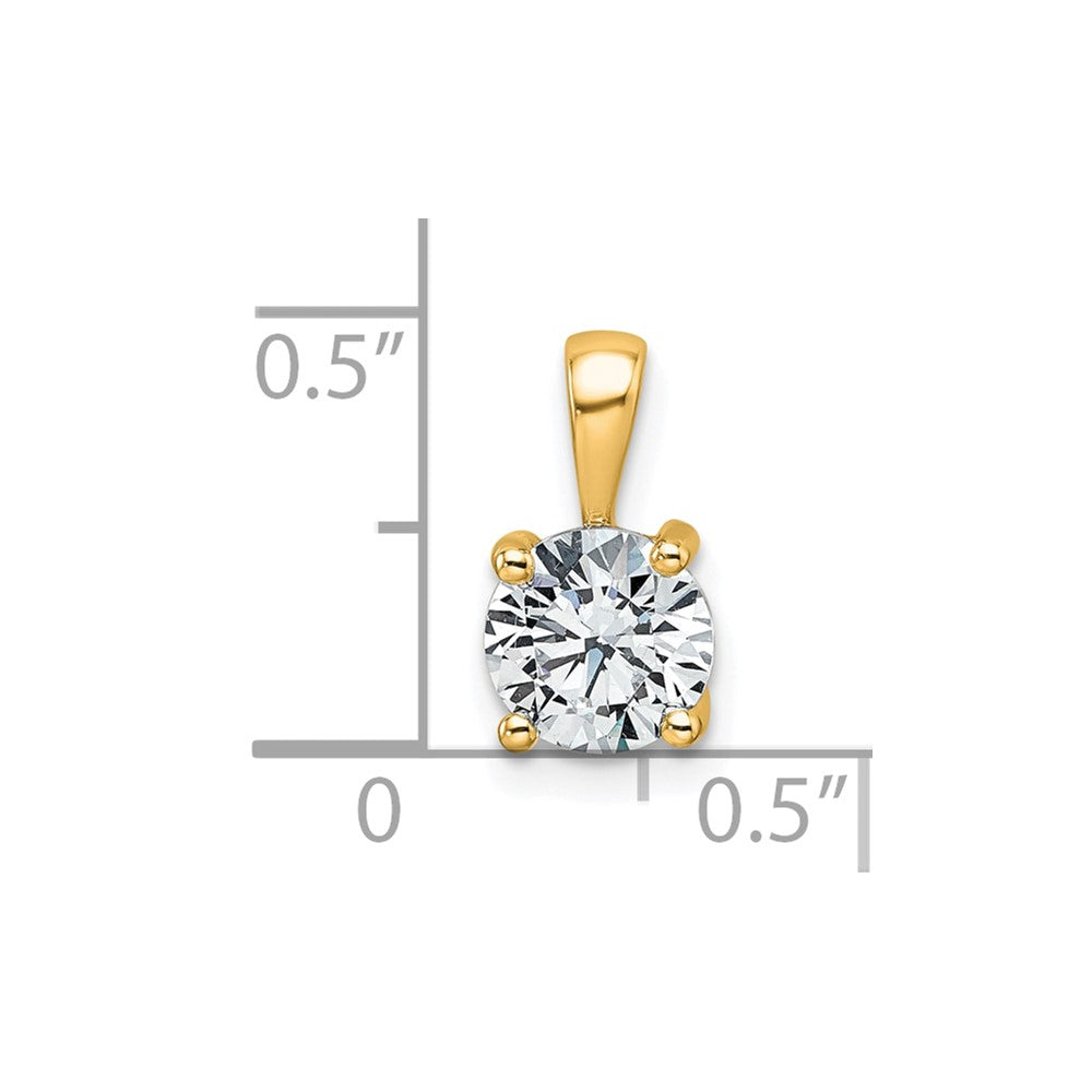 14k 1 carat Lab Grown Diamond VS/SI+ G+ Round Complete Four Prong Pendant