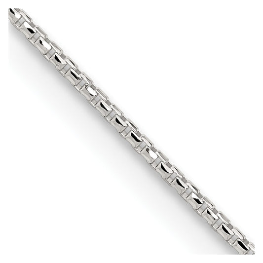 Sterling Silver 1.5mm Diamond-cut Round Box Chain 16 Inches