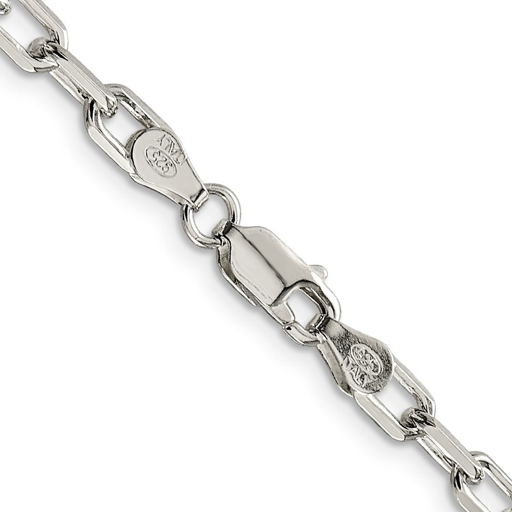 Sterling Silver 4.5mm Diamond-cut Long Link Cable Chain 20 Inches