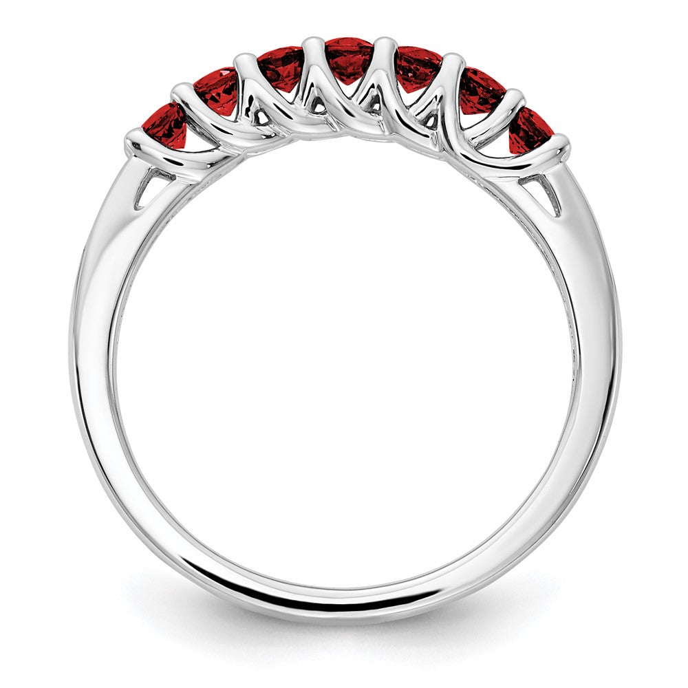 10k White Gold Garnet & Diamond Ring