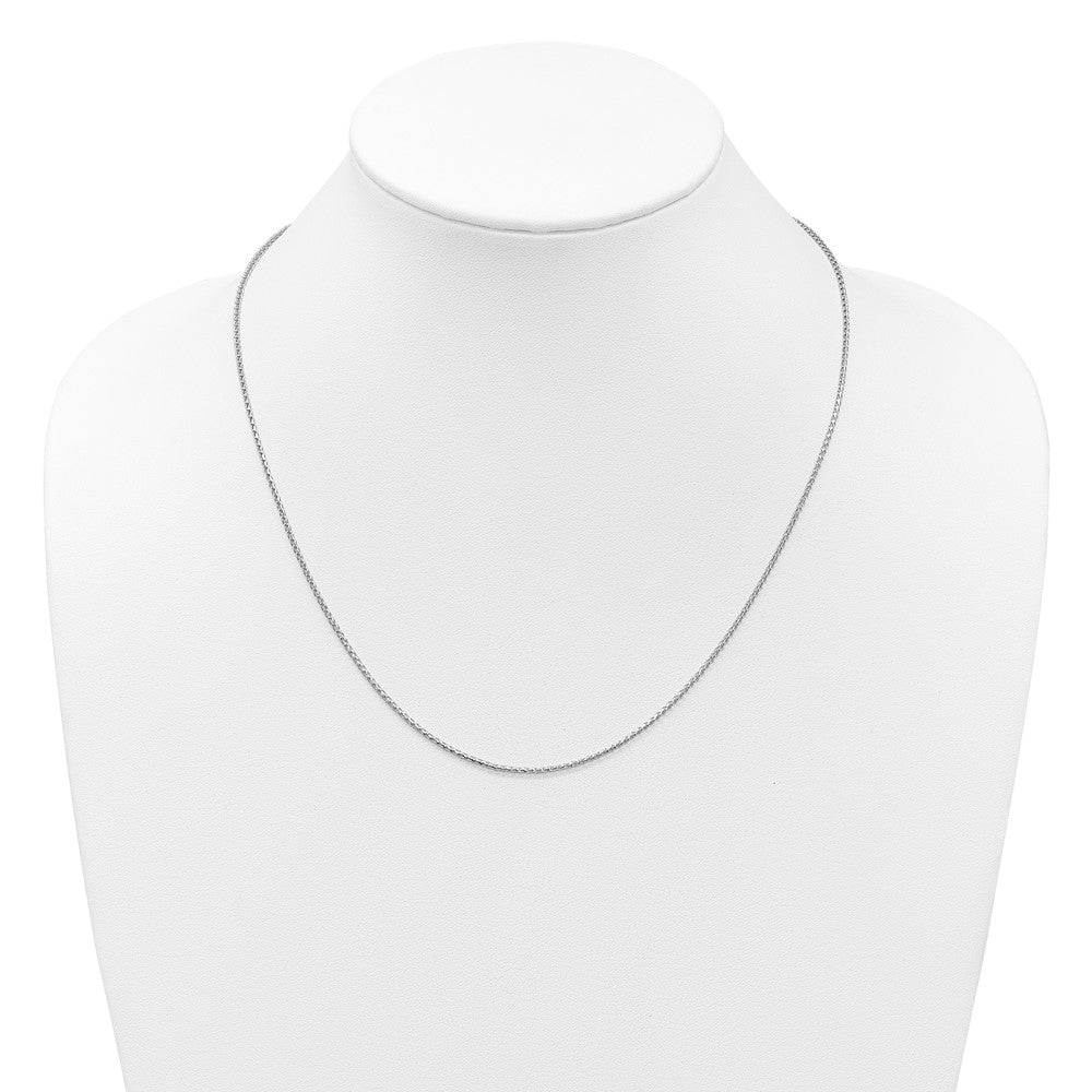 14K White Gold Adjustable 1.4mm D/C Open Franco Chain