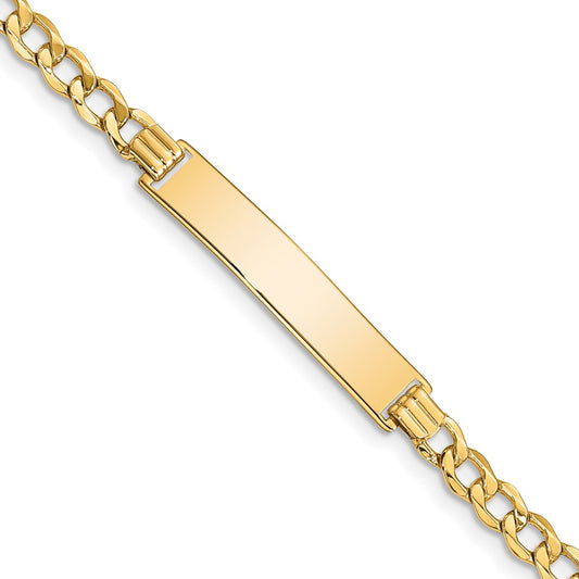 14k Semi-solid Curb Link 6.75mm Id Bracelet 8  inches