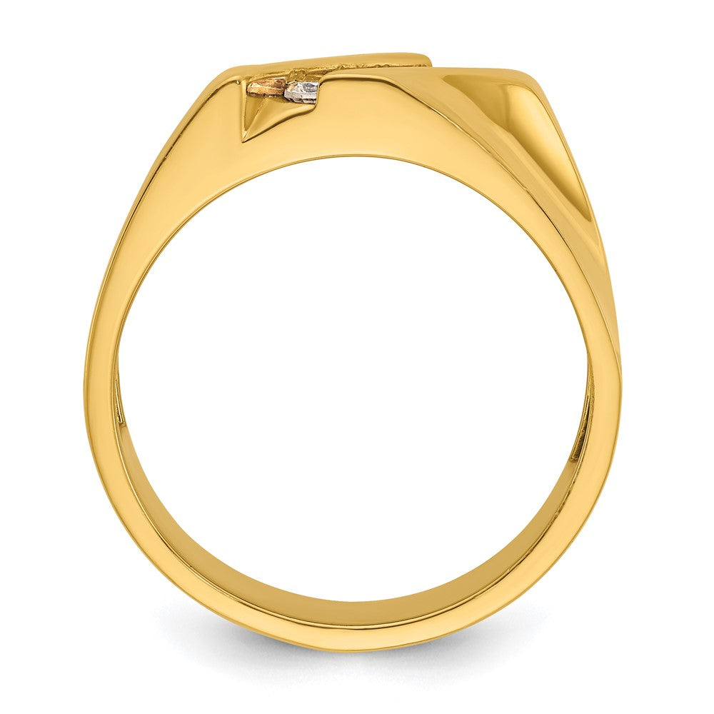 IBGoodman 14k Men's Polished 4-Stone 1/3 Carat AA Quality Diamond Ring