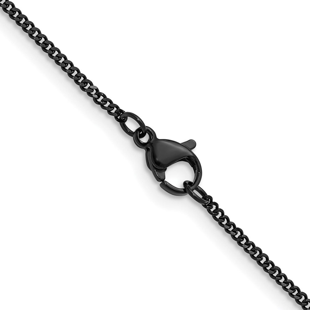 Chisel Stainless Steel Polished Black IP-plated 1.5mm 18 inch Curb Chain