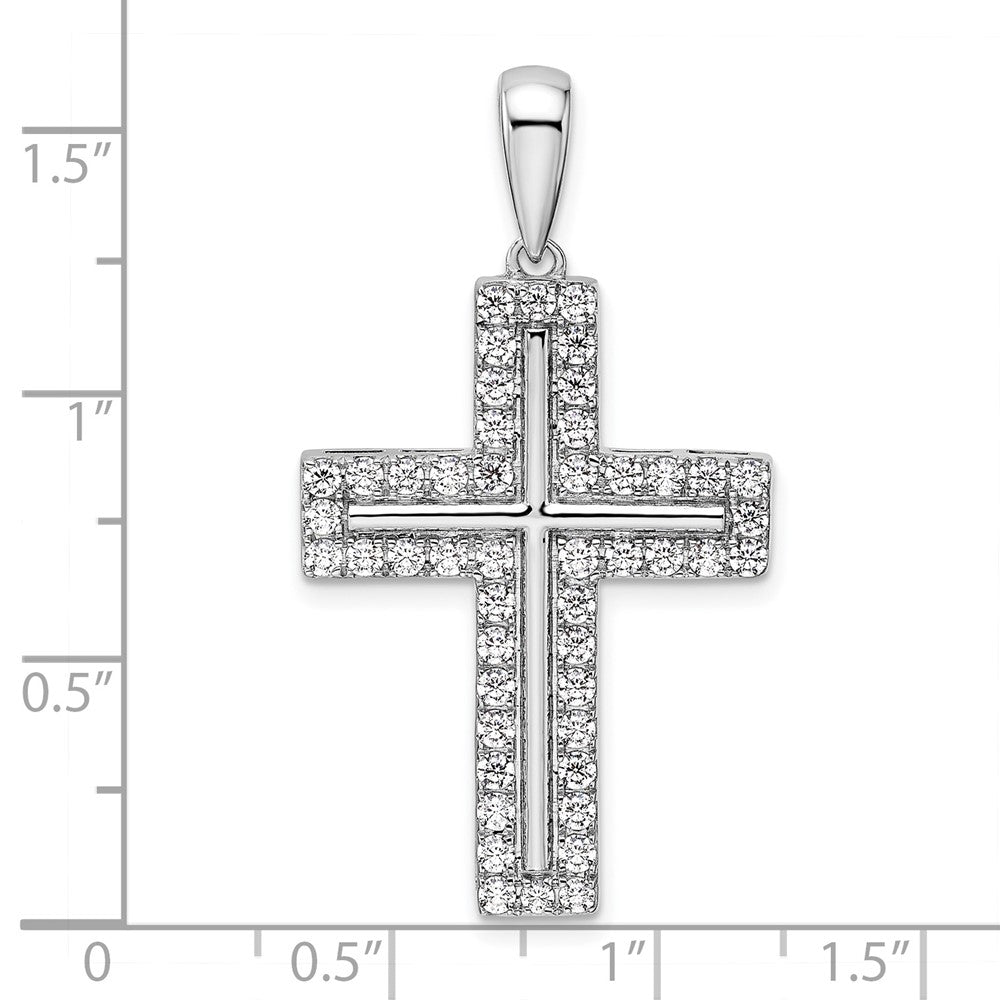 True Origin White Gold 14k 1 carat Lab Grown Diamond VS D E F Cross Pendant