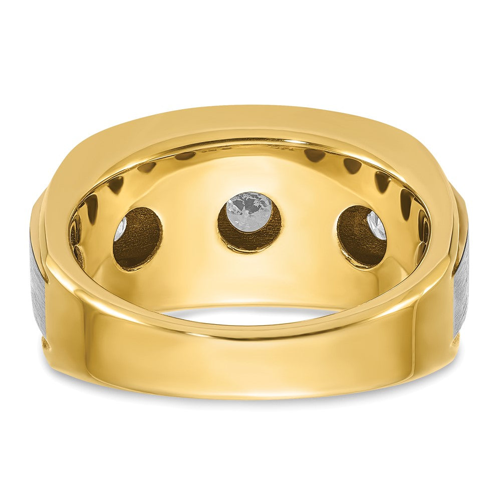 IBGoodman 14k with White Rhodium 2 carat Lab Grown Diamond VS/SI+ G+ Complete Satin Men's Ring