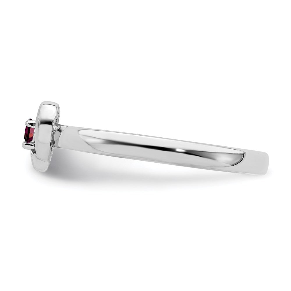 Sterling Silver Stackable Expressions Created Ruby Heart Ring Size -5