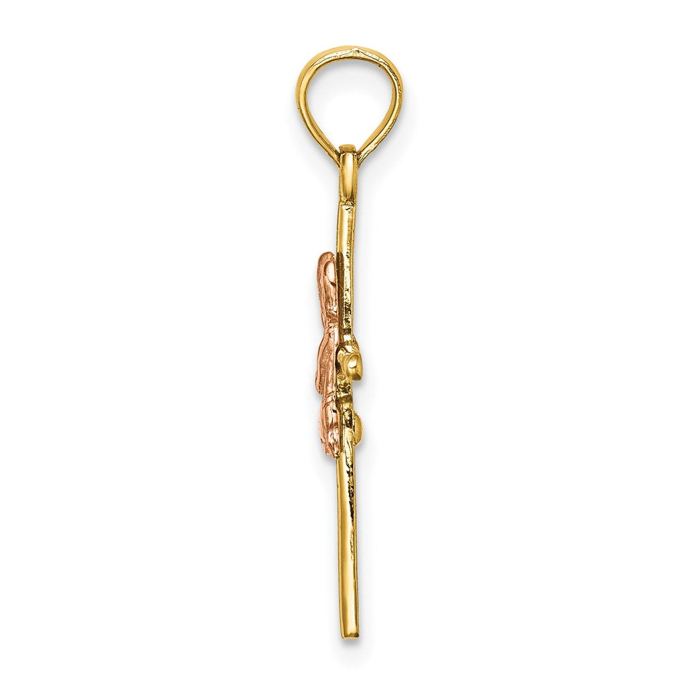 14K Two-Tone 2-D Boy On Cross Charm