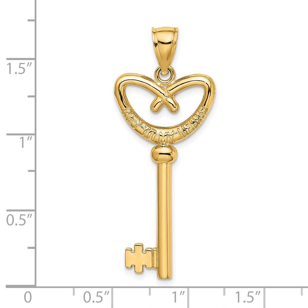14K 3D Key To My Heart Key Charm
