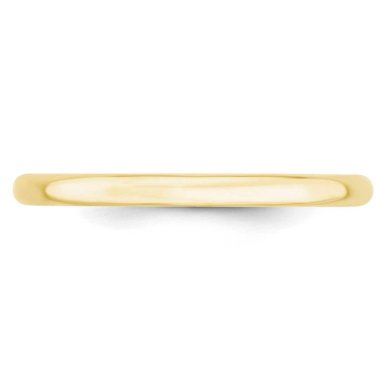 10k Yellow Gold 2mm Lightweight Comfort Fit Wedding Band Size 4.5