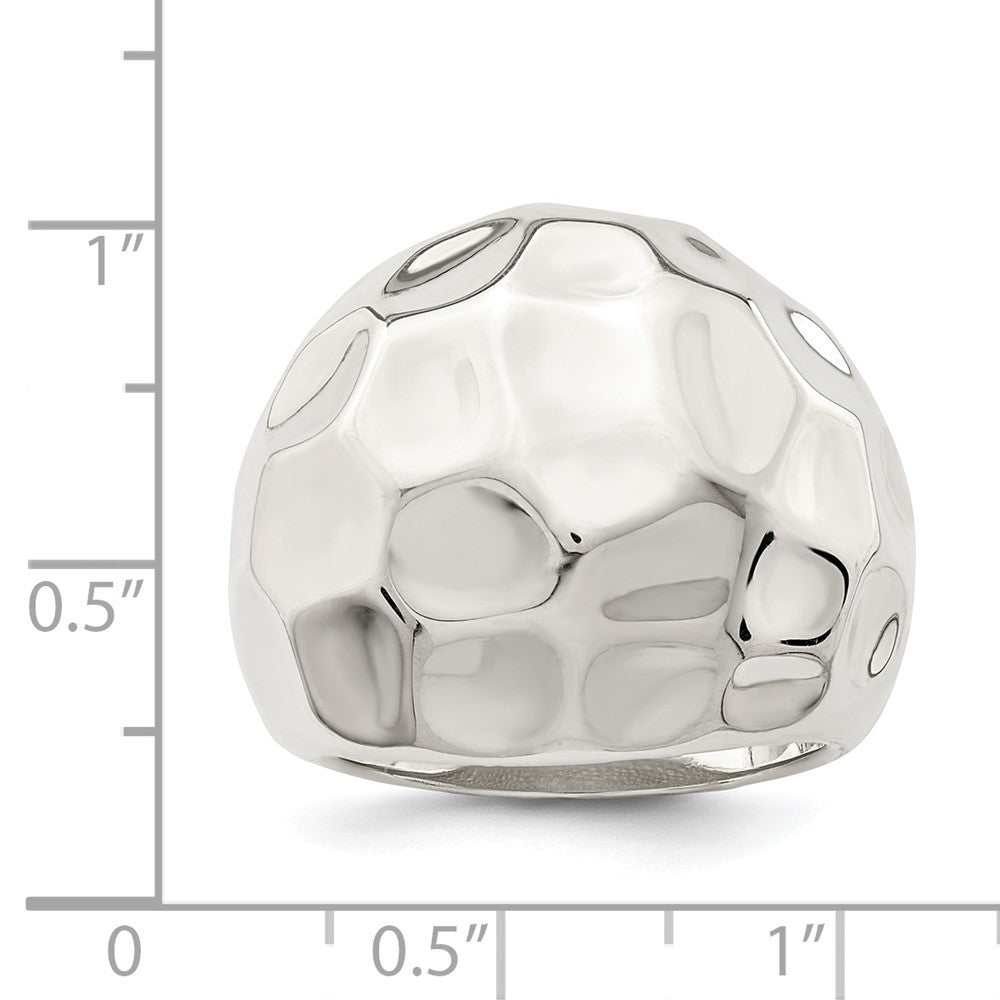 Sterling Silver Polished Textured Ring
