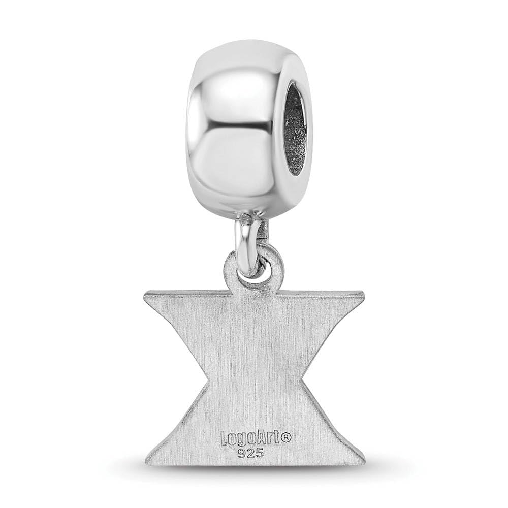 Sterling Silver Rhodium Plated Xavier University XS Dangle Bead Charm