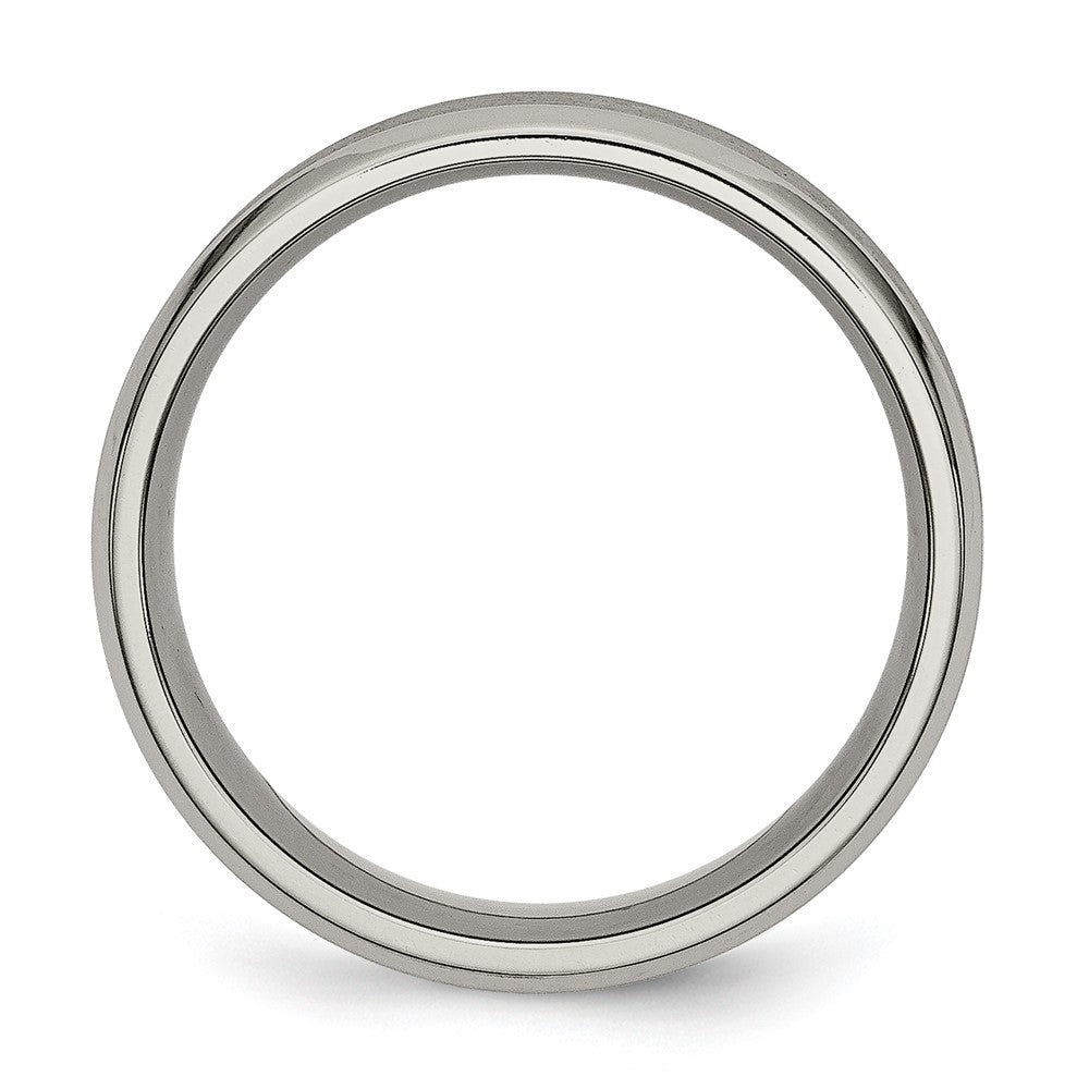 Titanium Brushed & Polished Concave 8mm Beveled Edge Band Size - 9