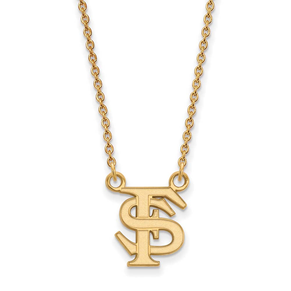 14k Gold LogoArt Florida State University F-S Small Pendant 18 inch Necklace Q4Y015FSU-18