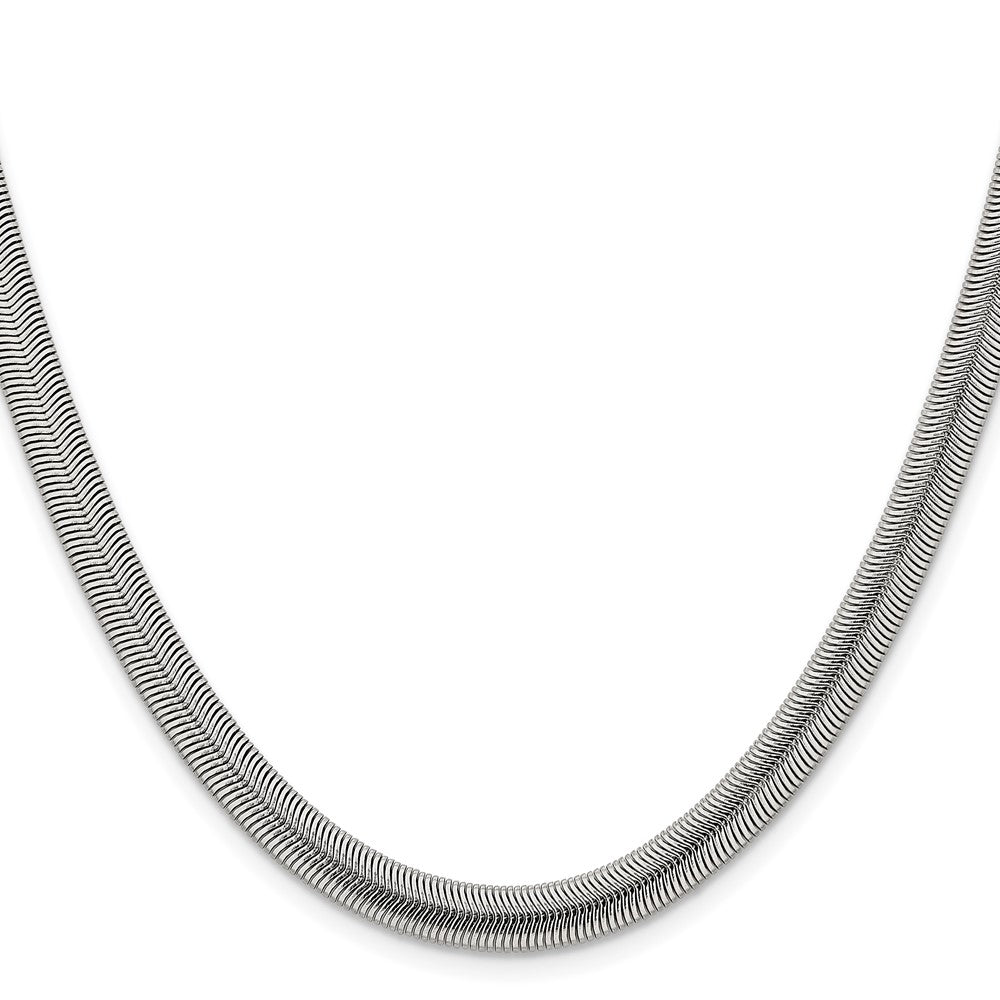 Stainless Steel Polished 6.2mm 24in Flat Snake Chain