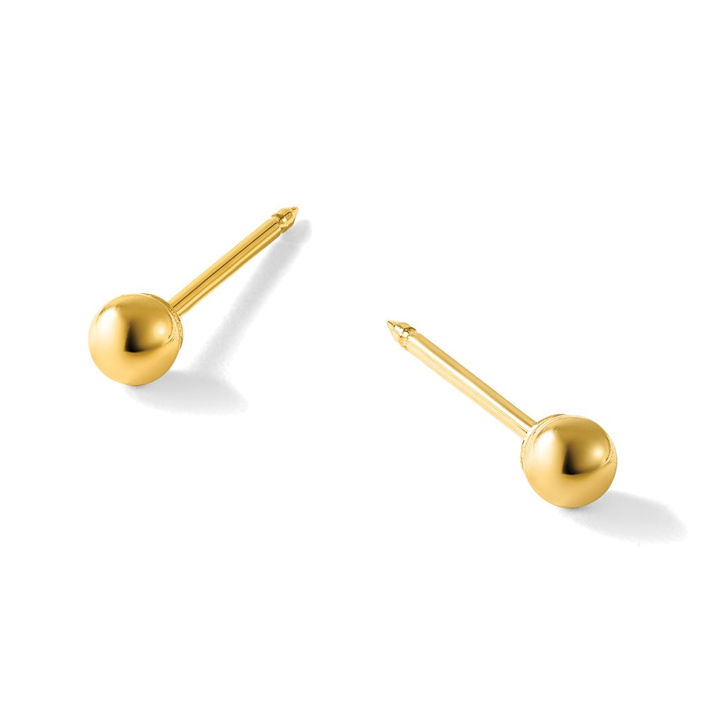Inverness 14K Gold Polished 3mm Ball Long Post Piercing Earrings