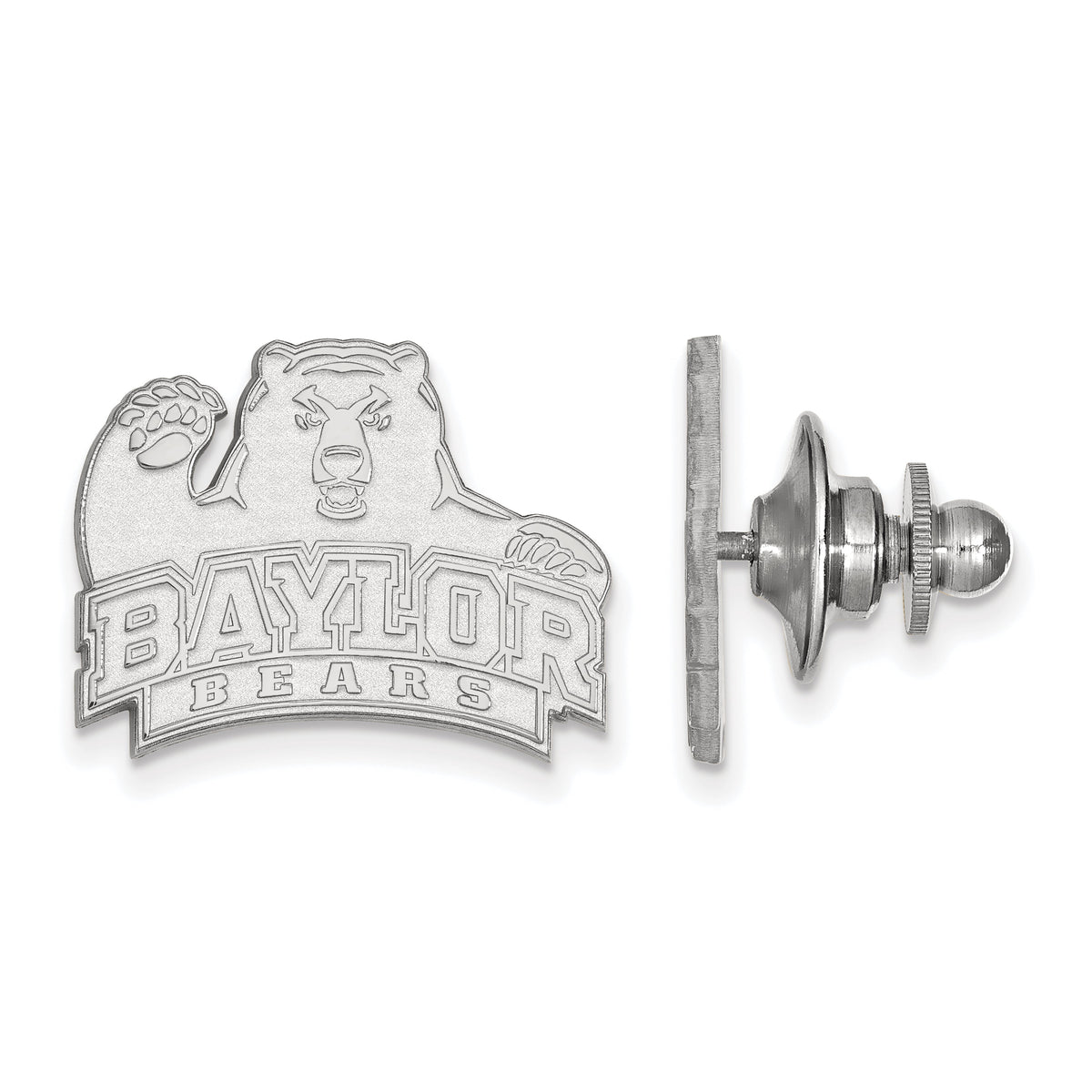 LogoArt Sterling Silver Rhodium-plated Baylor University Lapel Pin