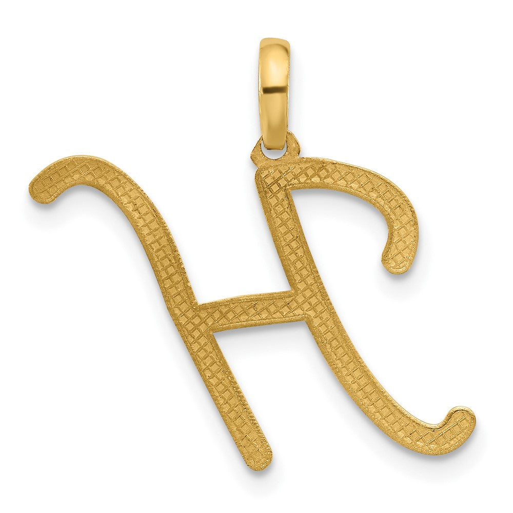 14k Yellow Gold Fancy Letter H