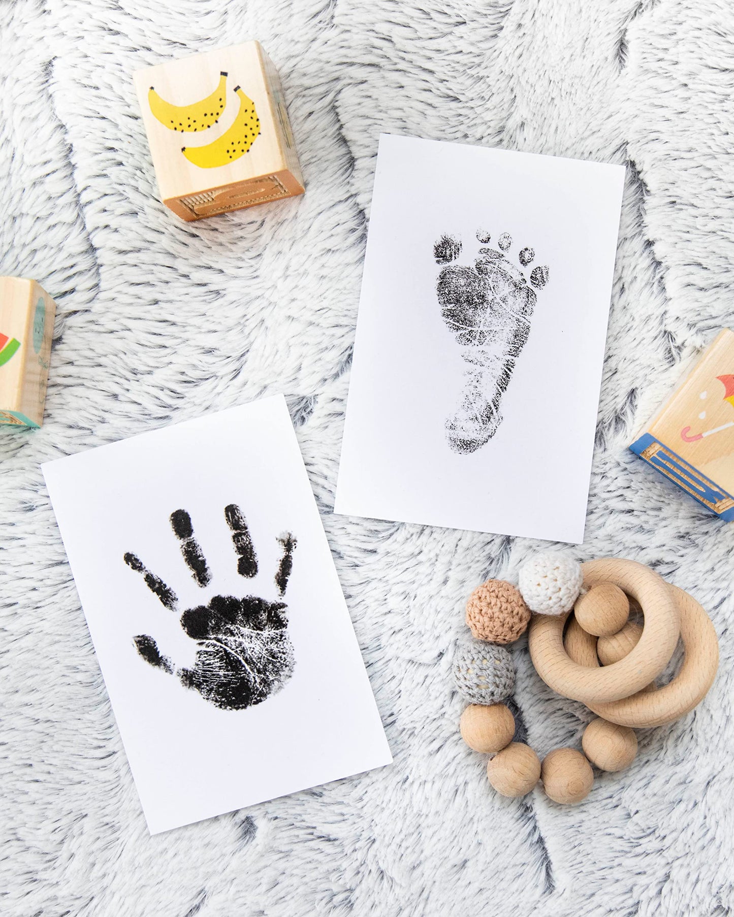 Pearhead Newborn Handprint or Footprint Clean-Touch Ink Pad, 2 Uses, Black