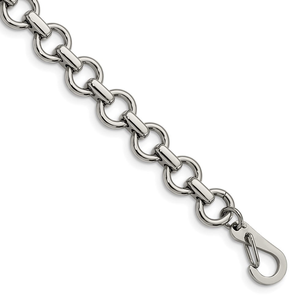 Stainless Steel Polished Circle Link 8.25in Bracelet 8.25 inches