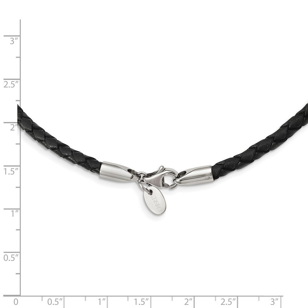 4mm Genuine Leather Weave 18in Necklace