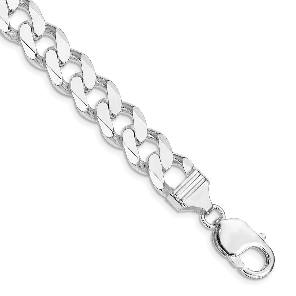 Sterling Silver Rhodium-plated 11mm Curb Chain 8 inches