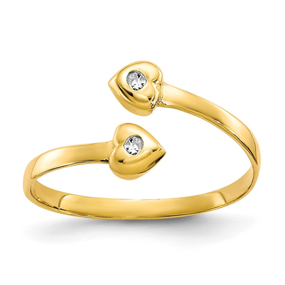 10k CZ Toe Ring Size 3