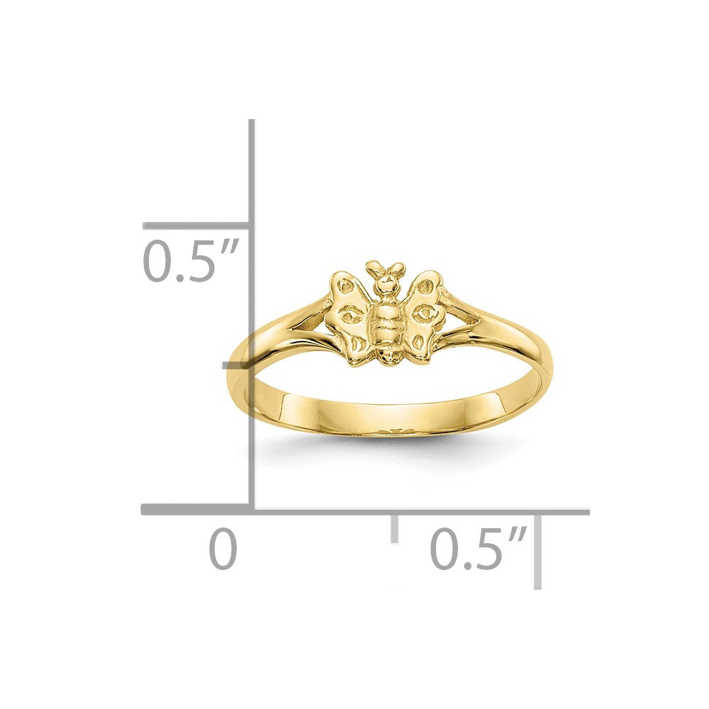 10K Butterfly Baby Ring Size 2