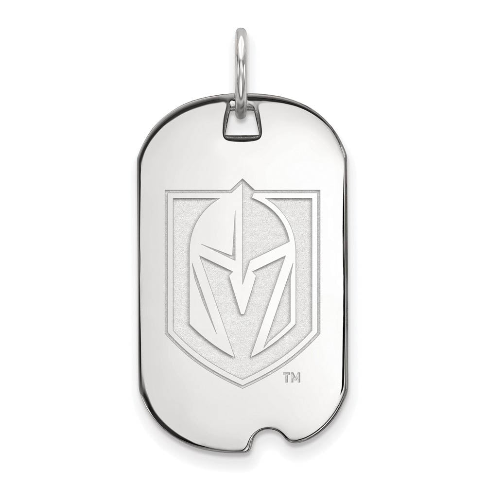 Sterling Silver Rh-plated LogoArt Vegas Golden Knights Small Dog Tag Q-SS016VGK