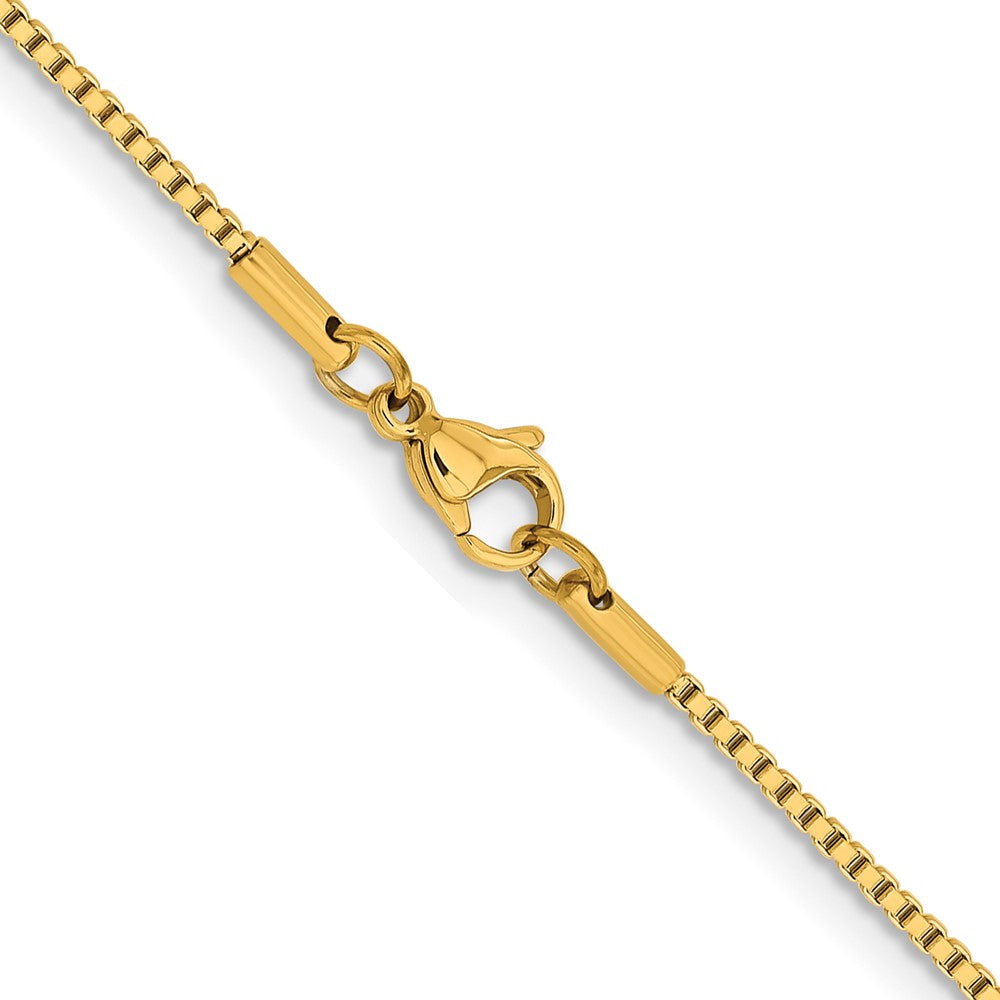 Stainless Steel Polished Yellow IP-plated 1.5mm 24in Box Chain