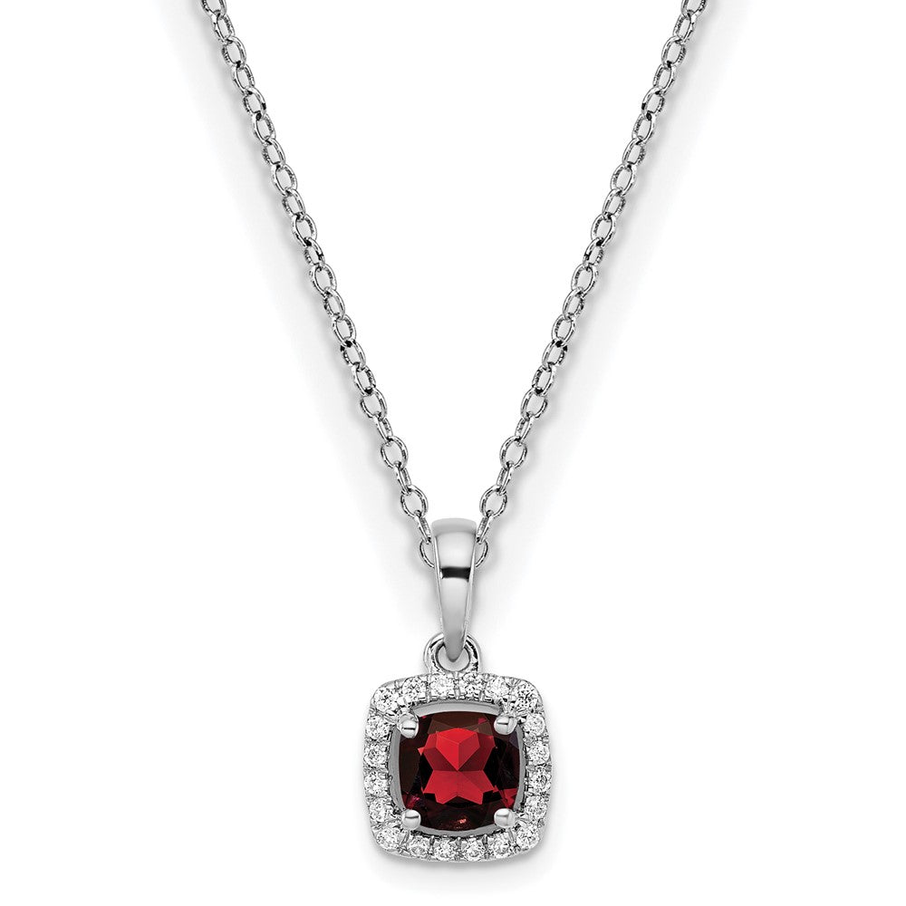 10kw ANT Garnet and Diamond Pendant w/ chain