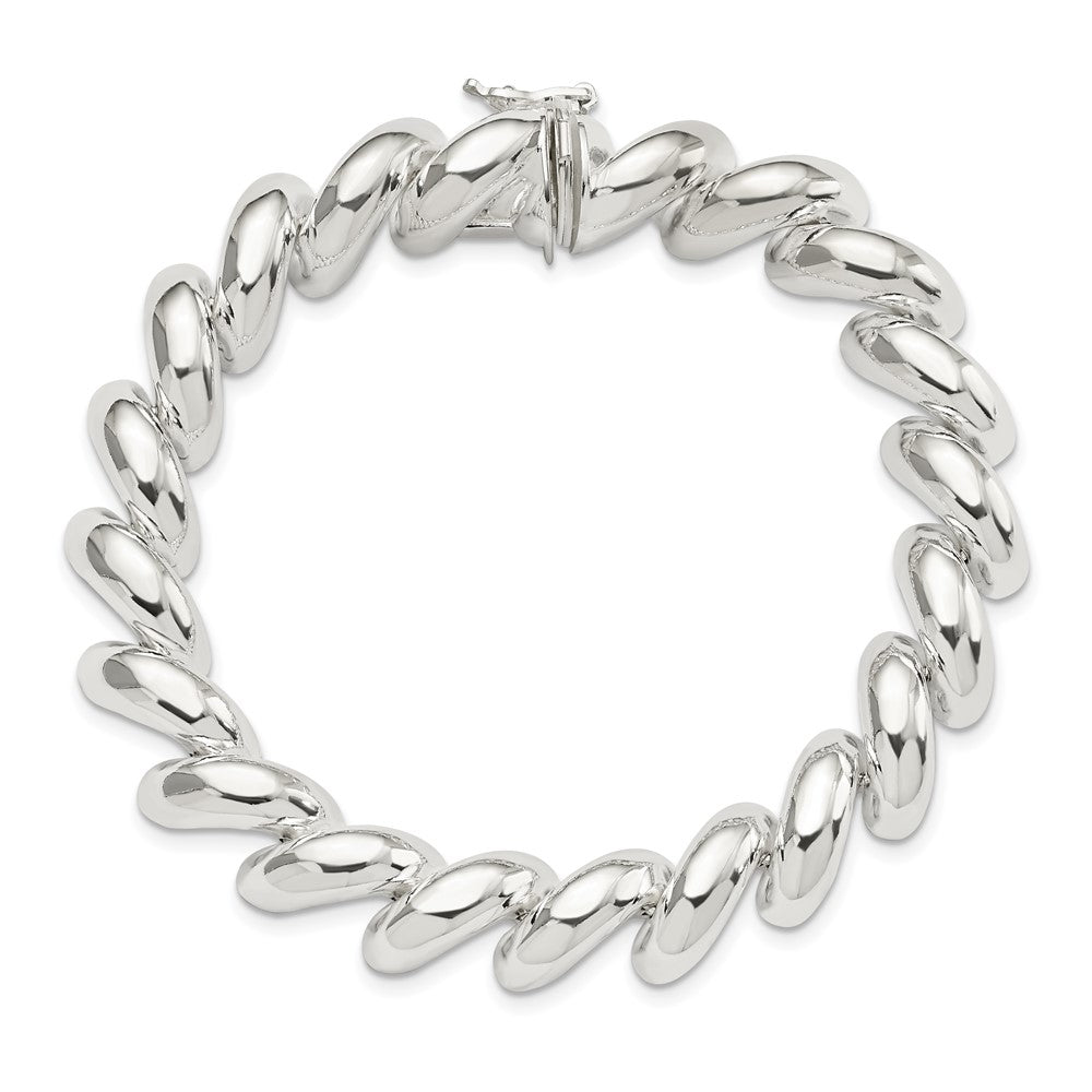 Sterling Silver 12mm San Marco Bracelet 8 inches