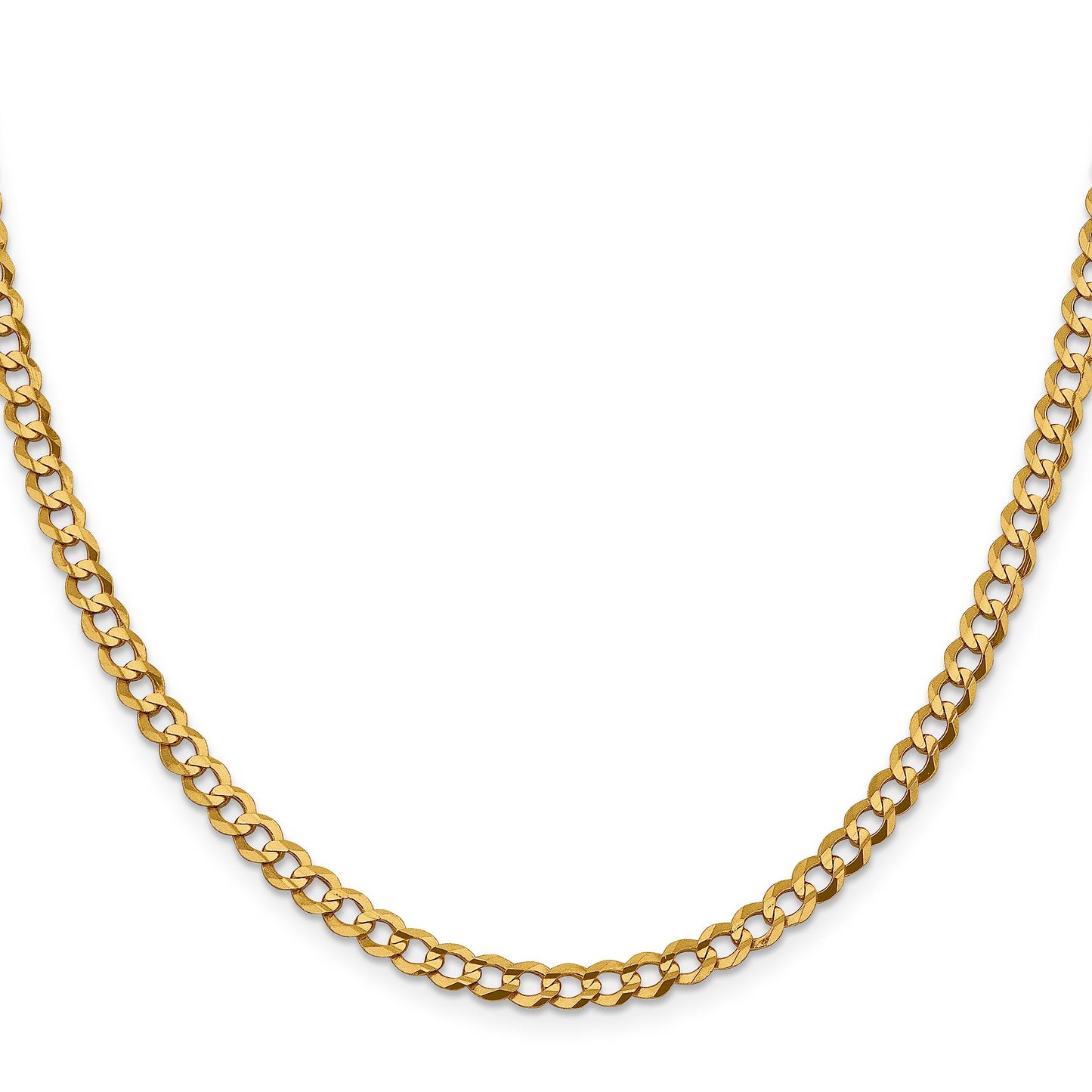 14K 16 inch 4.7mm Lightweight Flat Cuban with Lobster Clasp Chain