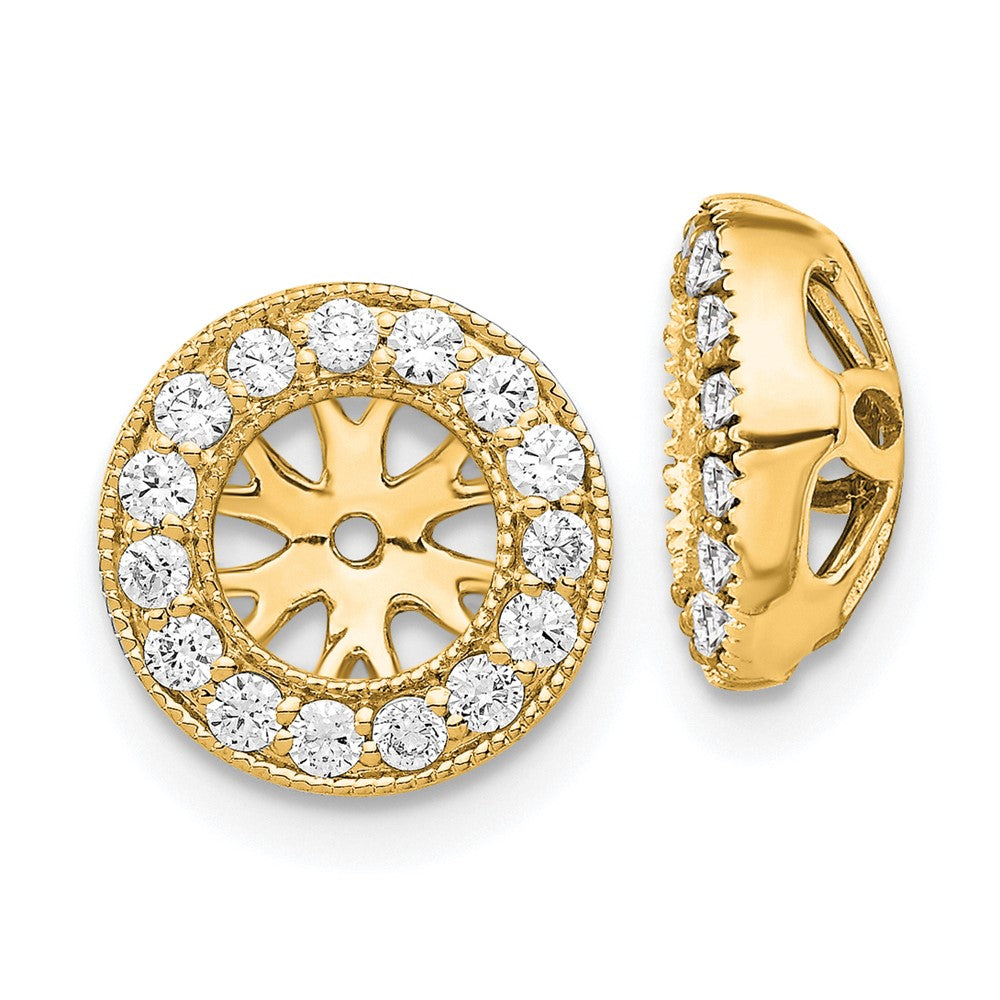 14K Gold 1/4 CT Diamond Earring Jackets