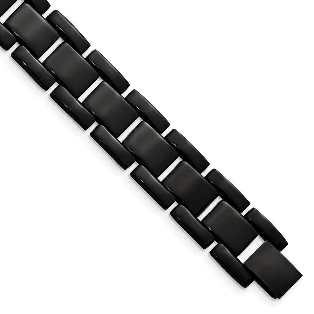 Stainless Steel Polished Black IP-plated 8.25in Bracelet 8.5 inches
