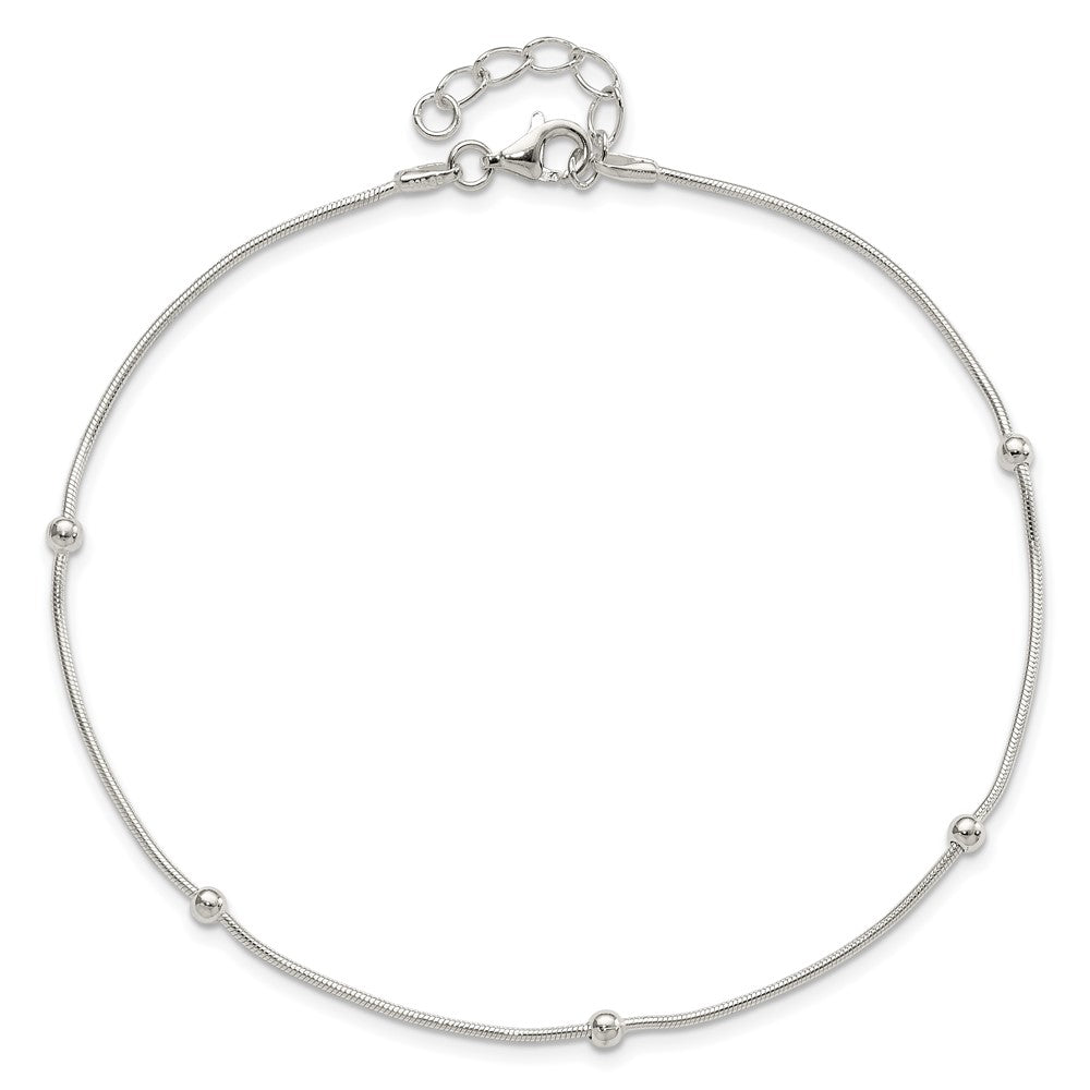 Sterling Silver 9in Plus1.5 in ext Polished Anklet 9 inches