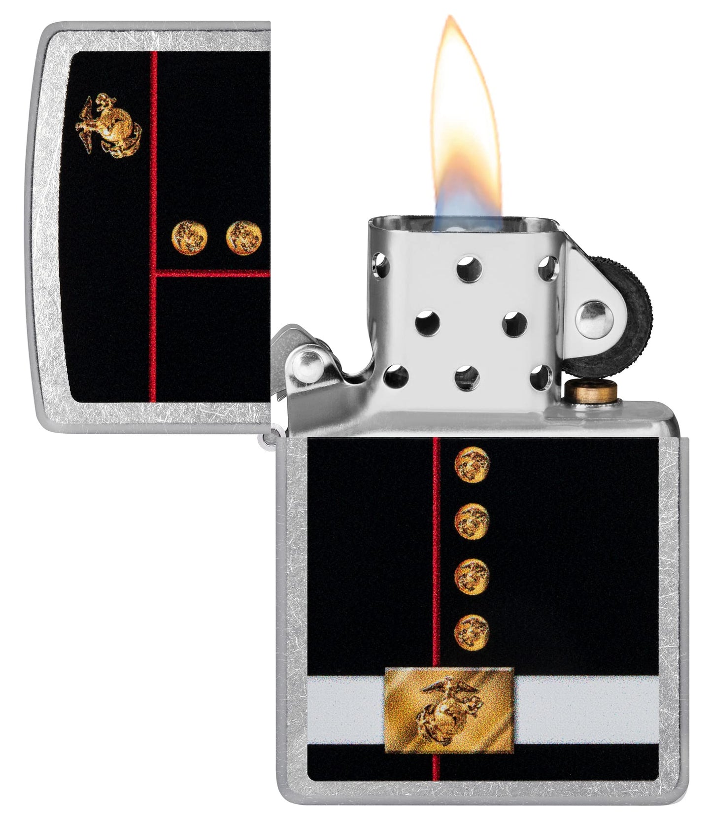 Zippo U.S Marines Corps Dress Blues Street Chrome Pocket Lighter