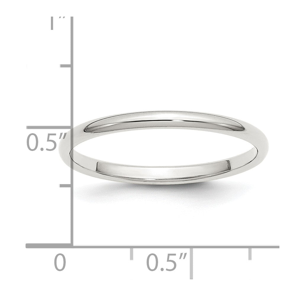 Sterling Silver 2mm Half Round Size 7 Band
