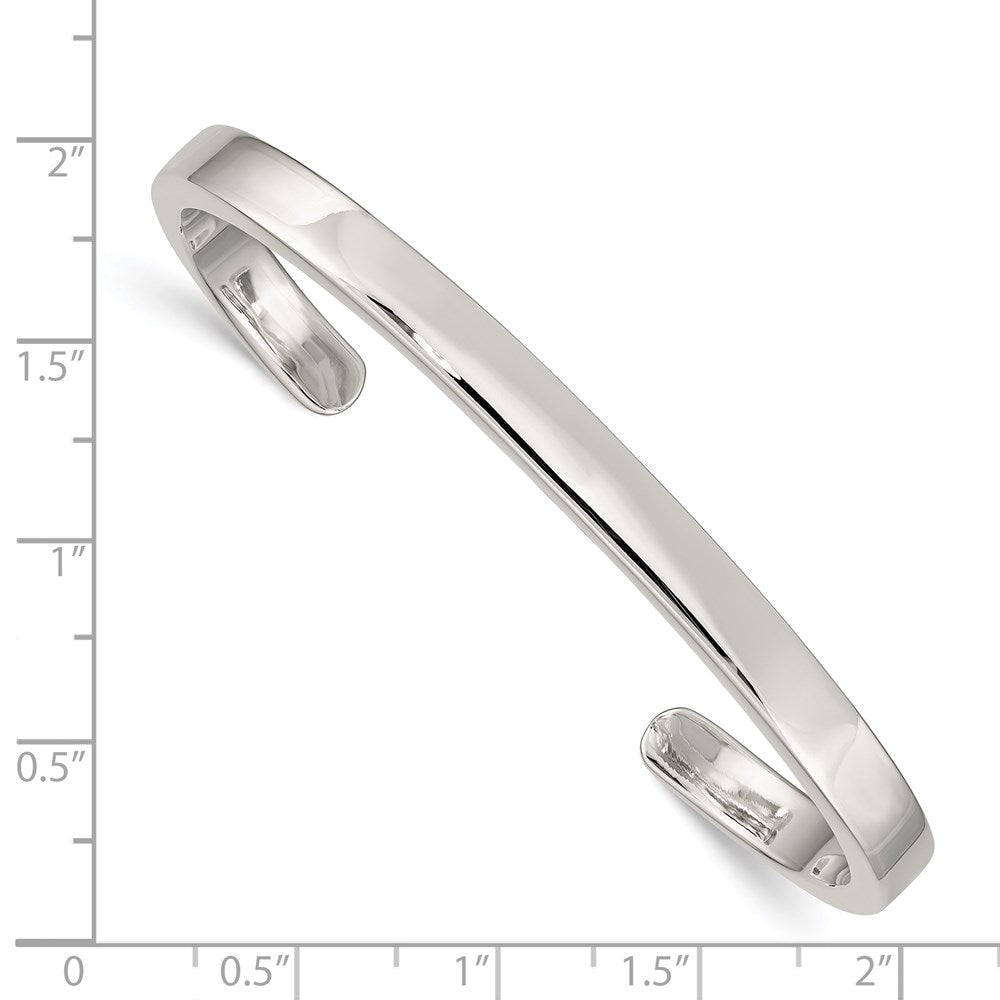 Sterling Silver 5mm Cuff Bangle 7 inches