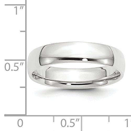 10k White Gold 5mm Lightweight Comfort Fit Wedding Band Size 13.5