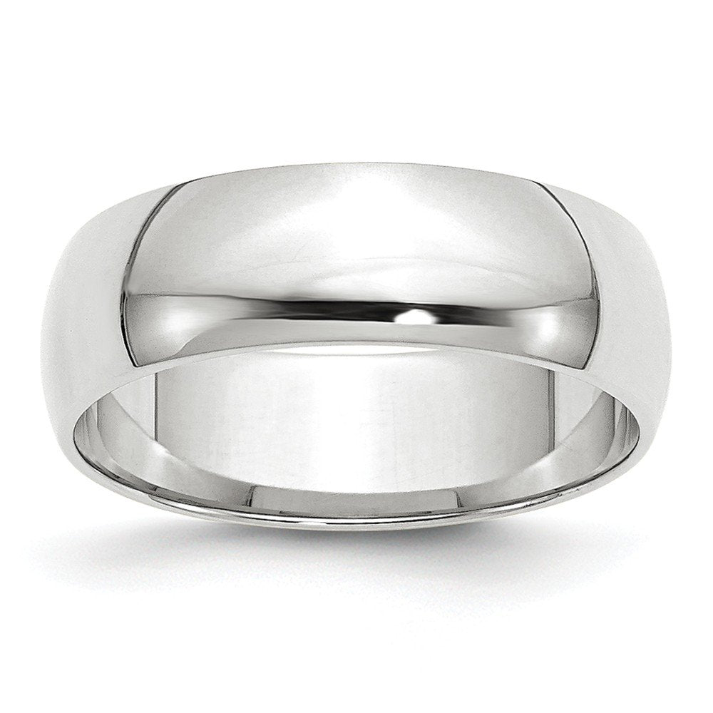10k White Gold 6mm Lightweight Half Round Wedding Band Size 13