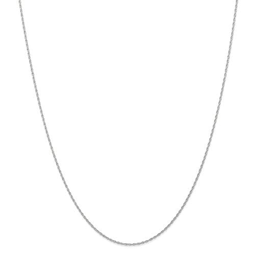 10k White Gold .95mm Carded Cable Rope Chain