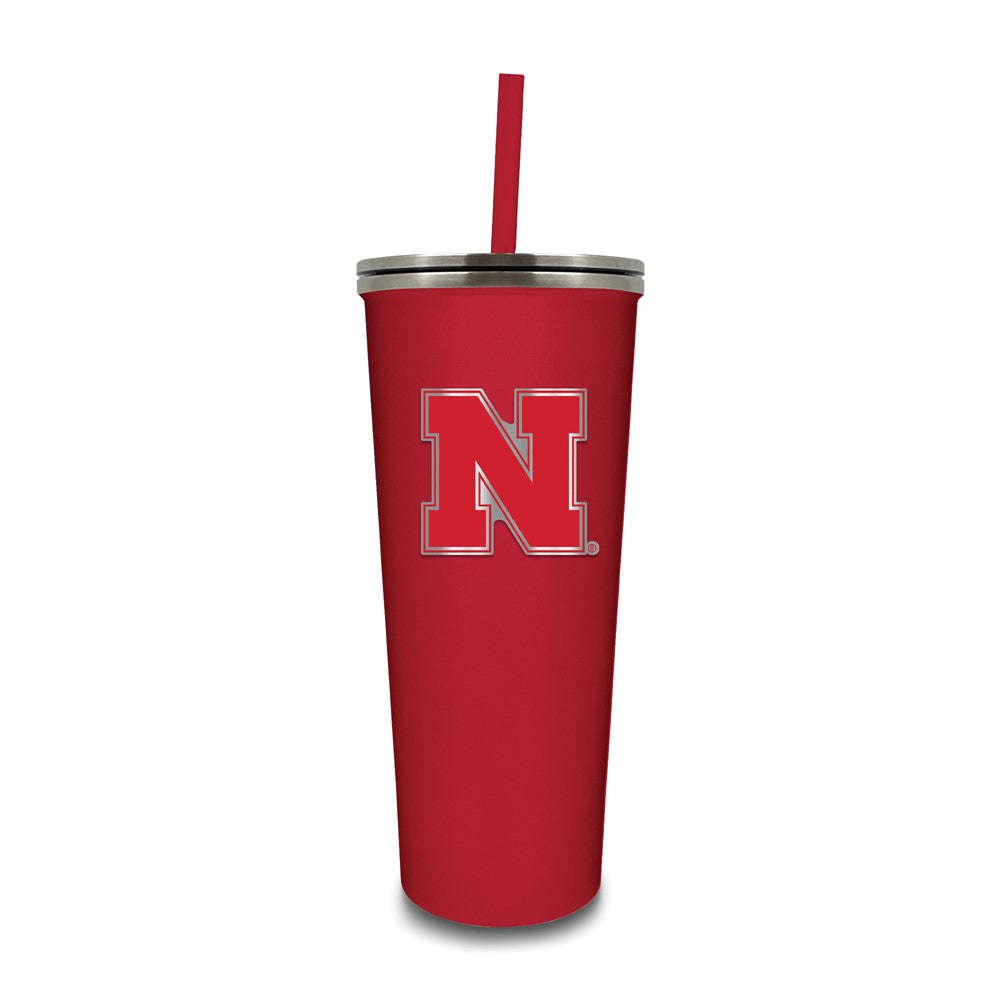 University of Nebraska Stainless Steel 24 ounce Skinny Tumbler with Straw