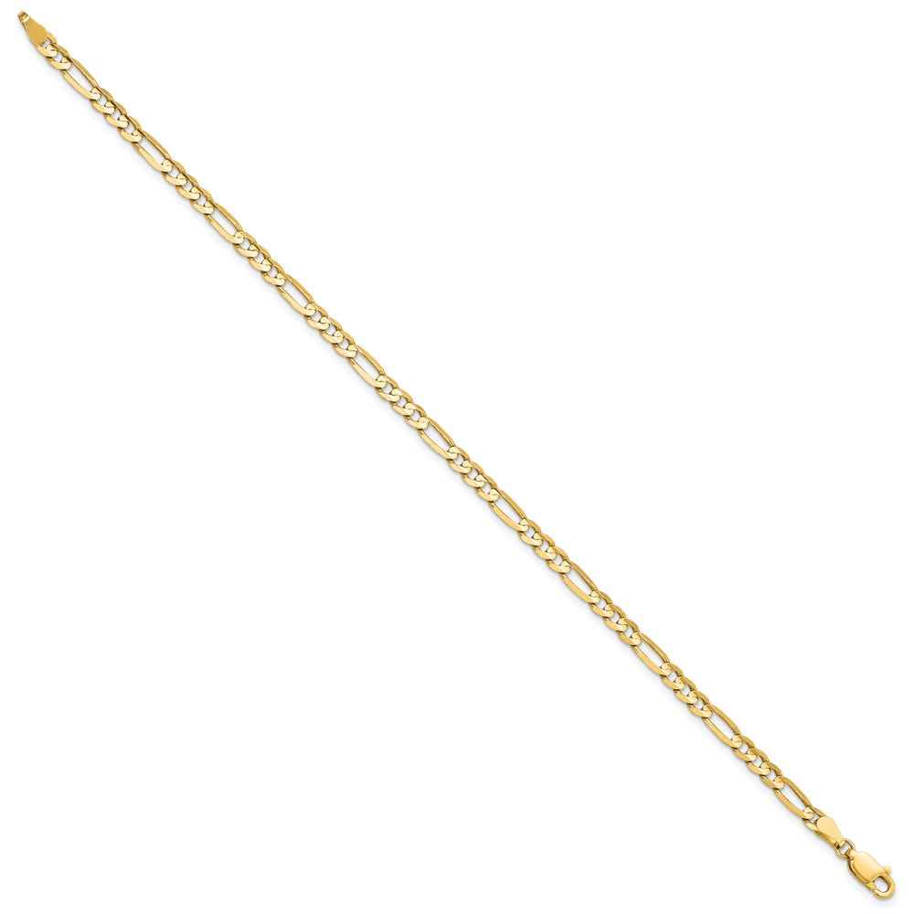 14K 4mm Flat Figaro Chain 7  inches