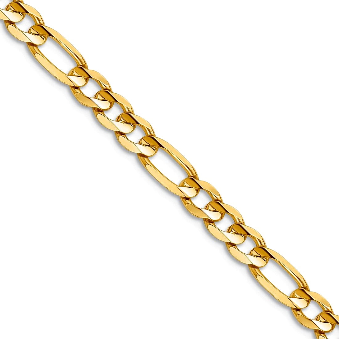 14K 18 inch 4.5mm Concave Open Figaro with Lobster Clasp Chain