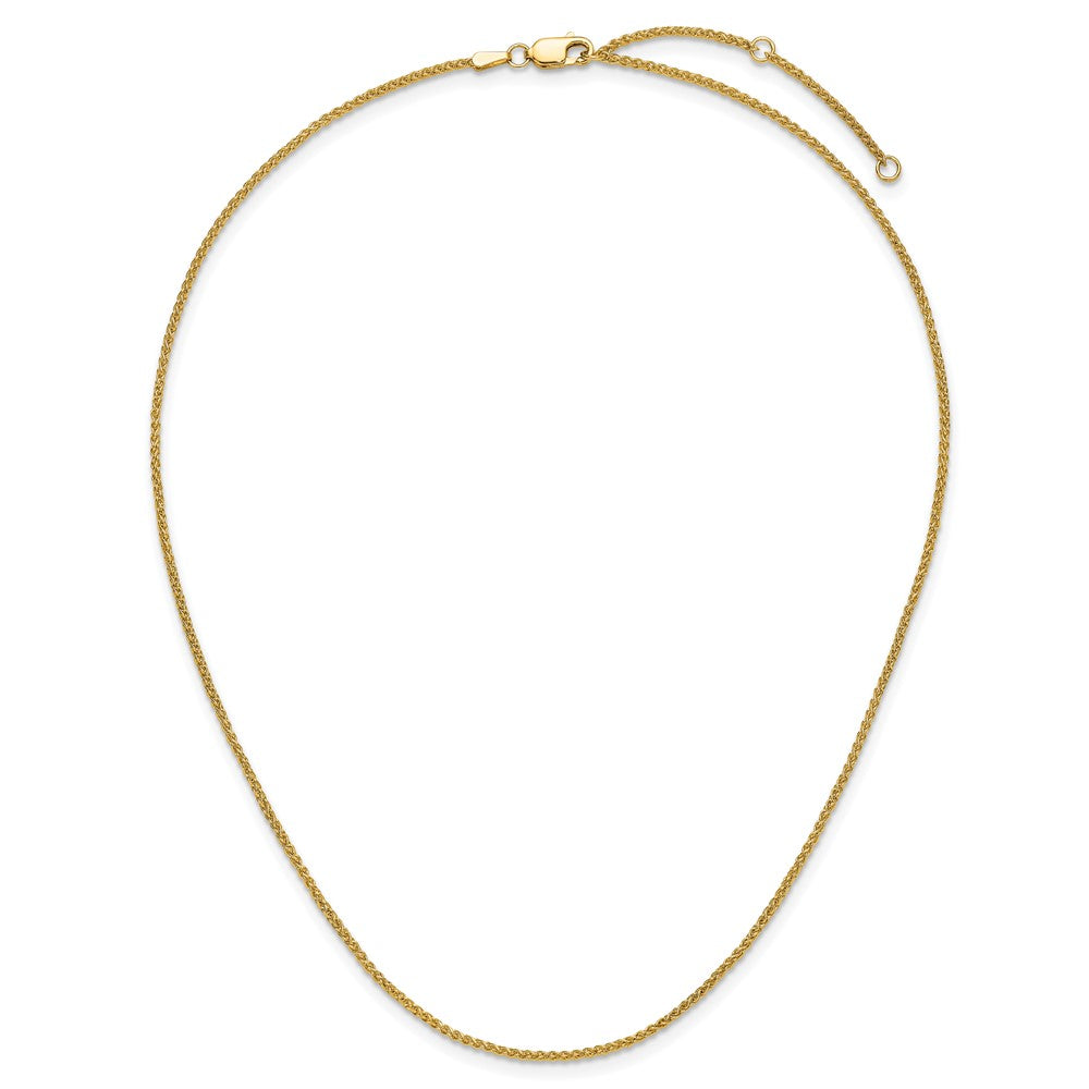 14K 1.5mm Spiga 1in+1in Adjustable Chain