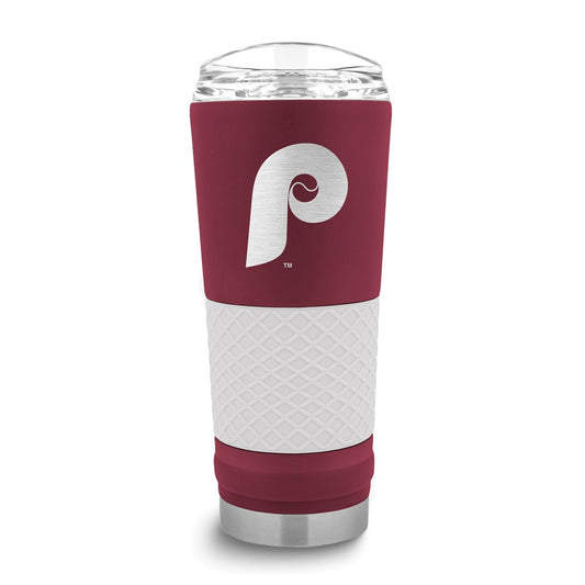 MLB Philadelphia Phillies Stainless Steel Silicone Grip 24 oz. Draft Tumbler with Lid