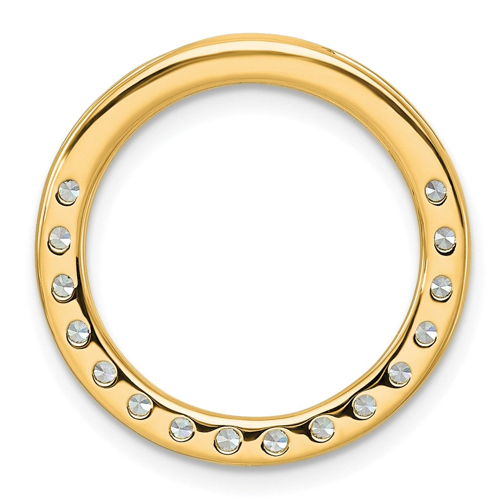 14k 1 1/2 carat Lab Grown Diamond VS+ F+ Complete Circle Chain Slide Pendant