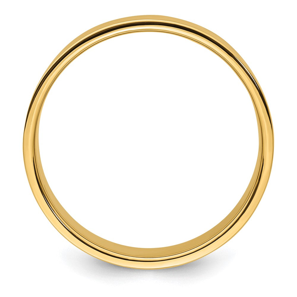 14k Yellow Gold 8mm Lightweight Flat Wedding Band Size 8.5
